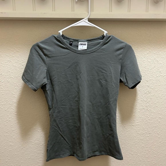 Gymshark Gray/Dark Green Fitted Short Sleeve Tee - Picture 1 of 3